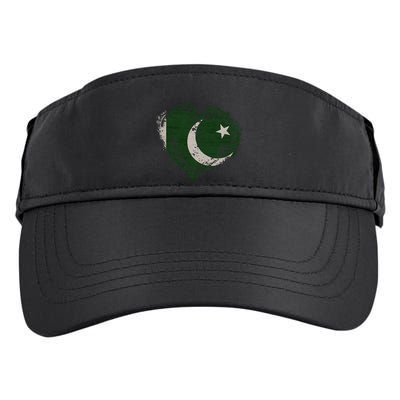 Vintage Pakistan Heart Shape Flag Stylish Design Meaningful Gift Adult Drive Performance Visor
