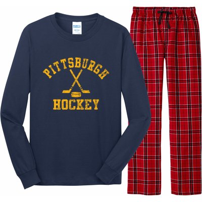 Vintage Pittsburgh Hockey Long Sleeve Pajama Set