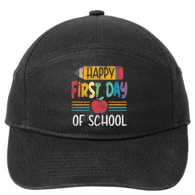 Vintage Pencil Happy First Day Of School Teacher 7-Panel Snapback Hat