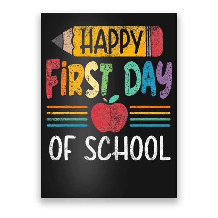 Vintage Pencil Happy First Day Of School Teacher Poster