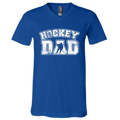 Vintage Print Hockey Coach For Hockey Dad Gift V-Neck T-Shirt