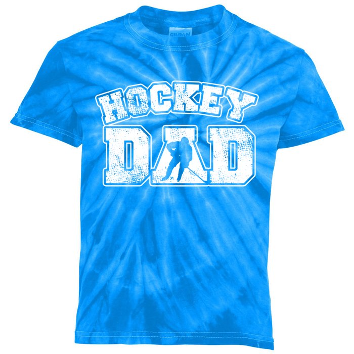 Vintage Print Hockey Coach For Hockey Dad Gift Kids Tie-Dye T-Shirt