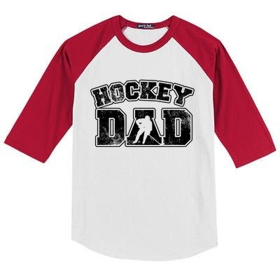 Vintage Print Hockey Coach For Hockey Dad Gift Kids Colorblock Raglan Jersey