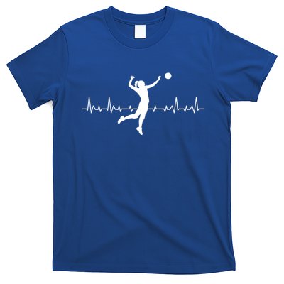 Volleyball Playing Heartbeat Volleyball Player Sport Lover Gift T-Shirt