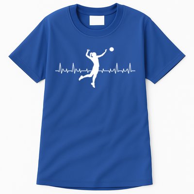 Volleyball Playing Heartbeat Volleyball Player Sport Lover Gift Tall T-Shirt