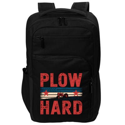 Vintage Plow Hard Farming Farmer Life Dad Grandpa Tractor Gift Impact Tech Backpack