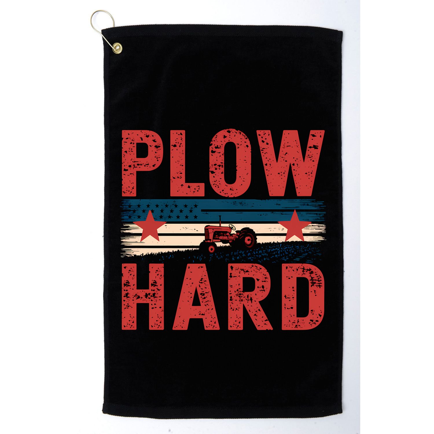 Vintage Plow Hard Farming Farmer Life Dad Grandpa Tractor Gift Golf Towel