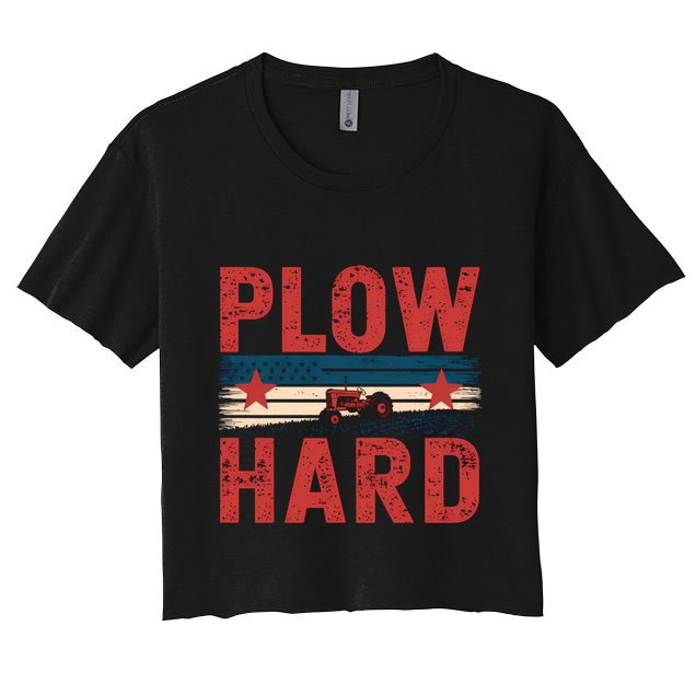 Vintage Plow Hard Farming Farmer Life Dad Grandpa Tractor Gift Crop Top