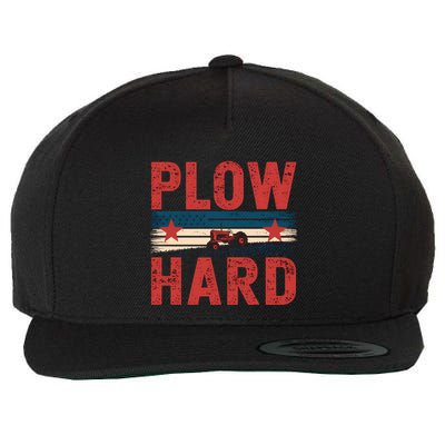Vintage Plow Hard Farming Farmer Life Dad Grandpa Tractor Gift Wool Snapback Cap