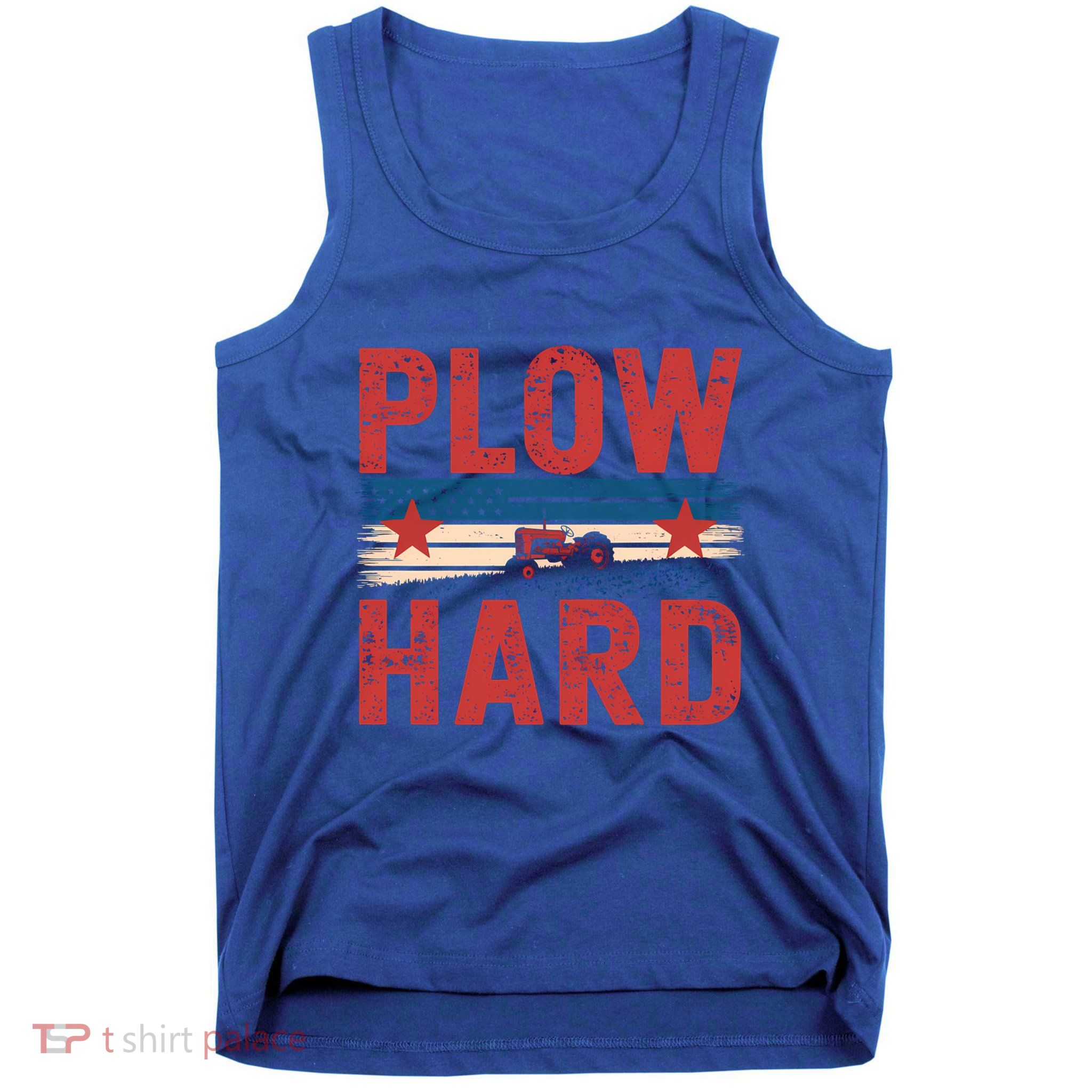 Vintage Plow Hard Farming Farmer Life Dad Grandpa Tractor Gift Tank Top
