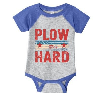 Vintage Plow Hard Farming Farmer Life Dad Grandpa Tractor Gift Infant Baby Jersey Bodysuit