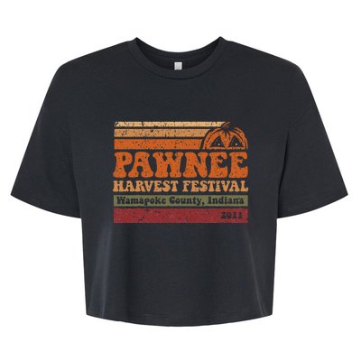 Vintage Pawnee Harvest Festival Parks And Rec Bella+Canvas Jersey Crop Tee