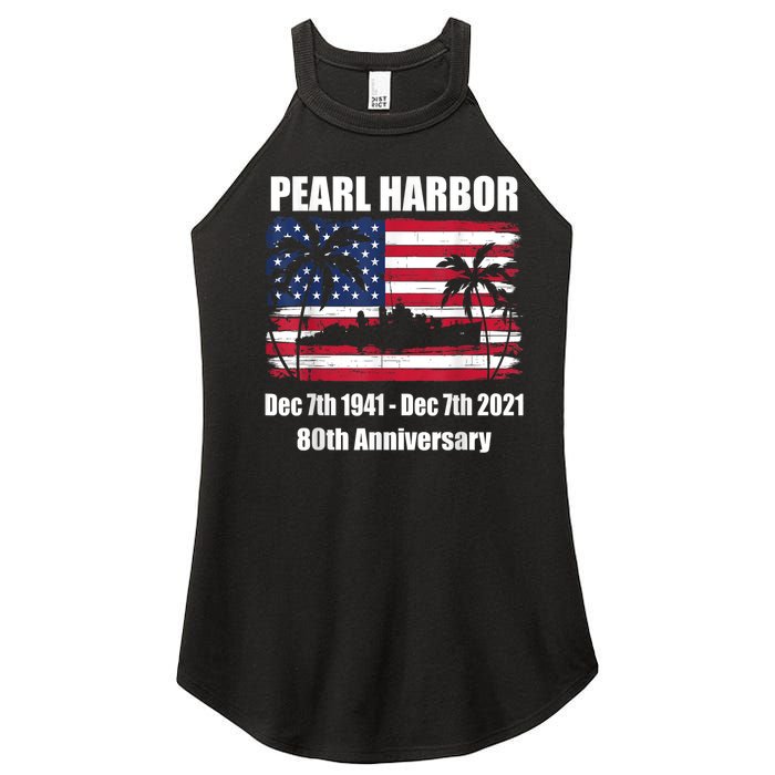 Vintage Pearl Harbor 80th Anniversary Flag Women’s Perfect Tri Rocker Tank