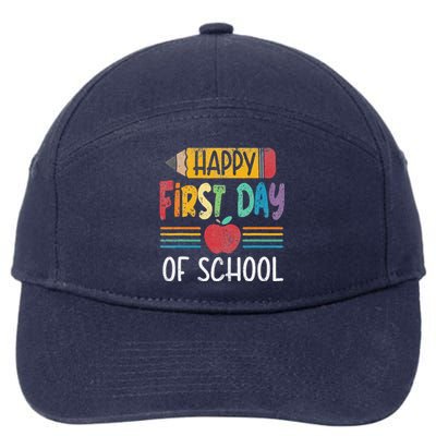 Vintage Pencil Happy First Day Of School Teacher 7-Panel Snapback Hat