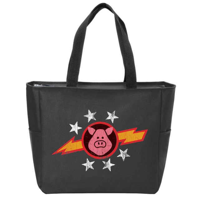 Vintage Pigs In Space Zip Tote Bag