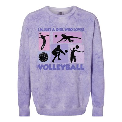 Volleyball Player I'm Just A  Who Loves Volleyball Colorblast Crewneck Sweatshirt