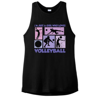 Volleyball Player I'm Just A  Who Loves Volleyball Ladies PosiCharge Tri-Blend Wicking Tank