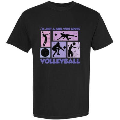 Volleyball Player I'm Just A  Who Loves Volleyball Garment-Dyed Heavyweight T-Shirt