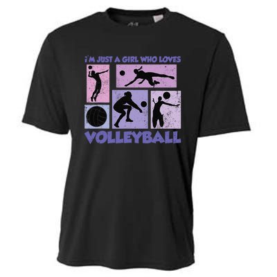 Volleyball Player I'm Just A  Who Loves Volleyball Cooling Performance Crew T-Shirt