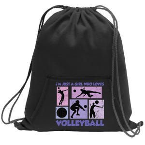 Volleyball Player I'm Just A  Who Loves Volleyball Sweatshirt Cinch Pack Bag