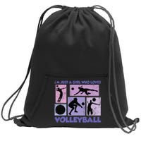 Volleyball Player I'm Just A  Who Loves Volleyball Sweatshirt Cinch Pack Bag