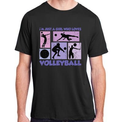 Volleyball Player I'm Just A  Who Loves Volleyball Adult ChromaSoft Performance T-Shirt