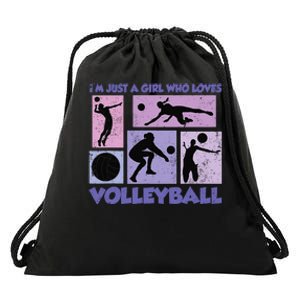 Volleyball Player I'm Just A  Who Loves Volleyball Drawstring Bag