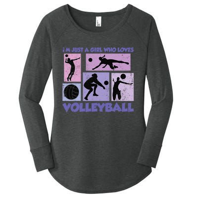 Volleyball Player I'm Just A  Who Loves Volleyball Women's Perfect Tri Tunic Long Sleeve Shirt