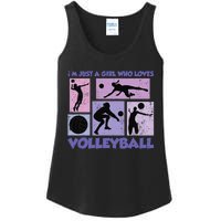 Volleyball Player I'm Just A  Who Loves Volleyball Ladies Essential Tank