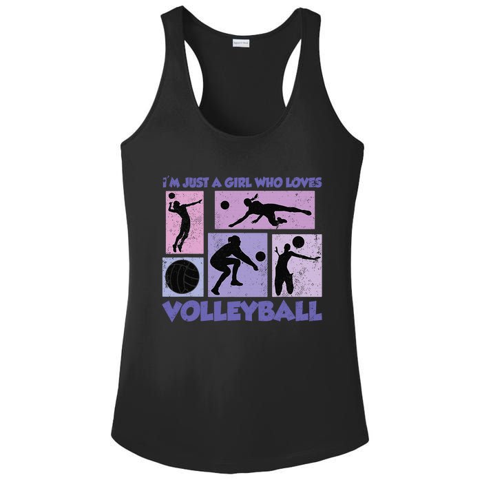 Volleyball Player I'm Just A  Who Loves Volleyball Ladies PosiCharge Competitor Racerback Tank