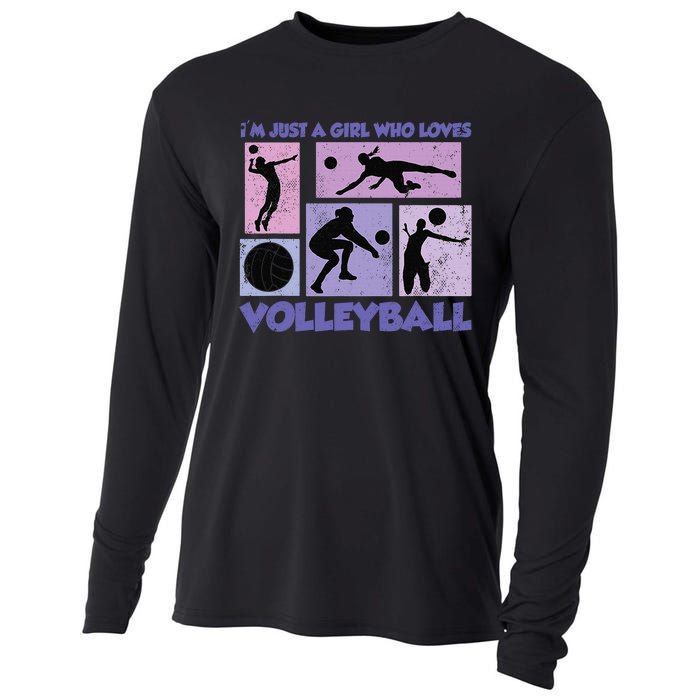 Volleyball Player I'm Just A  Who Loves Volleyball Cooling Performance Long Sleeve Crew