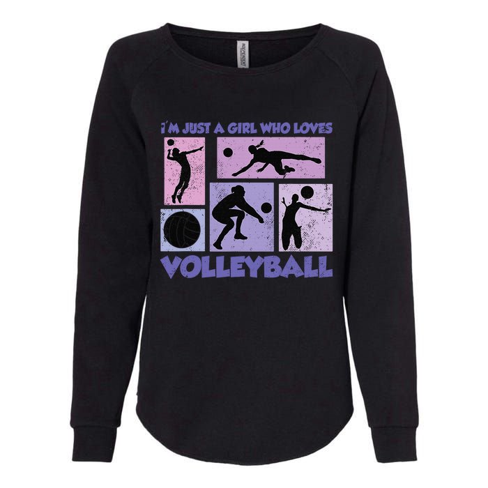 Volleyball Player I'm Just A  Who Loves Volleyball Womens California Wash Sweatshirt