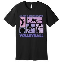 Volleyball Player I'm Just A  Who Loves Volleyball Premium T-Shirt