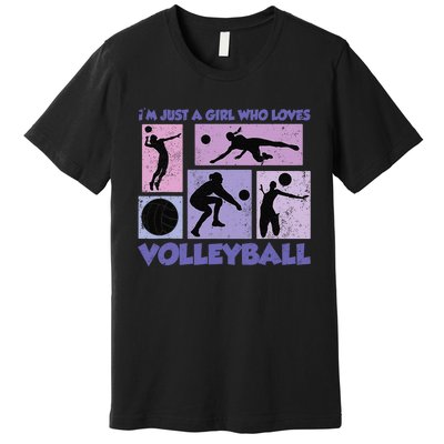 Volleyball Player I'm Just A  Who Loves Volleyball Premium T-Shirt