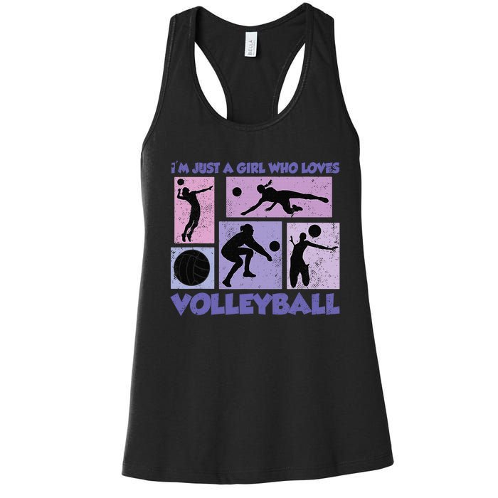 Volleyball Player I'm Just A  Who Loves Volleyball Women's Racerback Tank