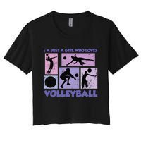 Volleyball Player I'm Just A  Who Loves Volleyball Women's Crop Top Tee