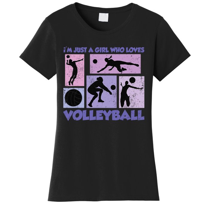 Volleyball Player I'm Just A  Who Loves Volleyball Women's T-Shirt