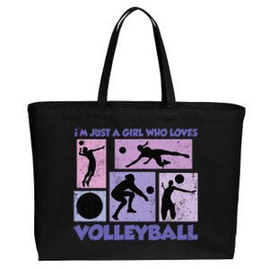 Volleyball Player I'm Just A  Who Loves Volleyball Cotton Canvas Jumbo Tote