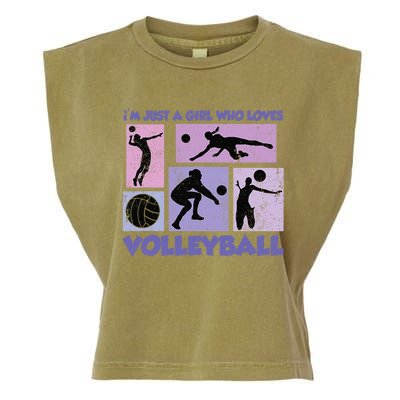 Volleyball Player I'm Just A  Who Loves Volleyball Garment-Dyed Women's Muscle Tee