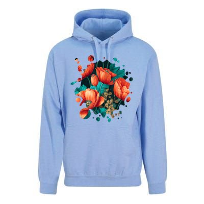 Vintage Poppy Inspired Flower Plant Lover Funny Gardening Unisex Surf Hoodie