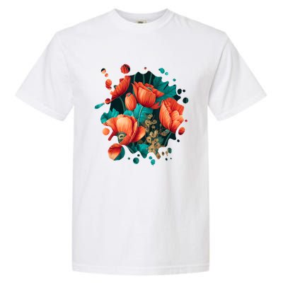 Vintage Poppy Inspired Flower Plant Lover Funny Gardening Garment-Dyed Heavyweight T-Shirt