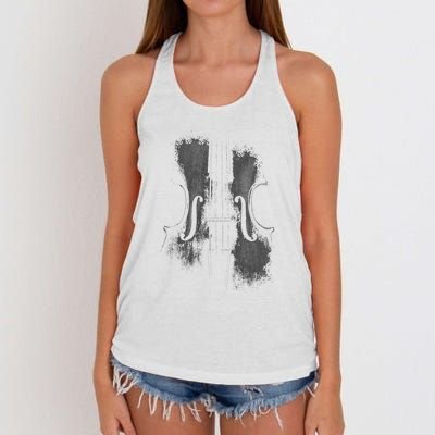 Violin Player Instrument Music Teacher Musical Violinist Women's Knotted Racerback Tank