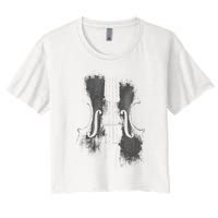 Violin Player Instrument Music Teacher Musical Violinist Women's Crop Top Tee