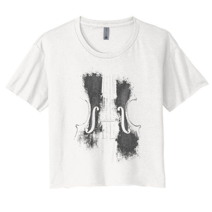 Violin Player Instrument Music Teacher Musical Violinist Women's Crop Top Tee