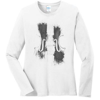 Violin Player Instrument Music Teacher Musical Violinist Ladies Long Sleeve Shirt