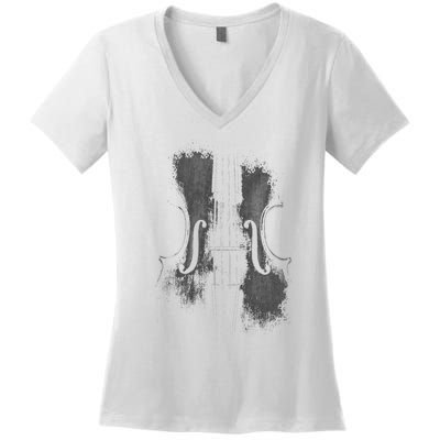 Violin Player Instrument Music Teacher Musical Violinist Women's V-Neck T-Shirt