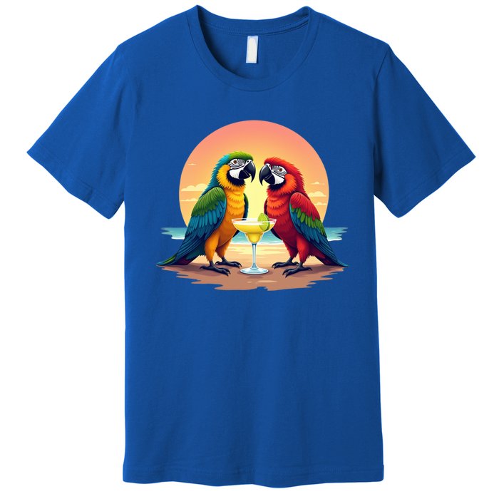 Vintage Parrots Ing Margarita On Summer Group Bird Gift Premium T-Shirt