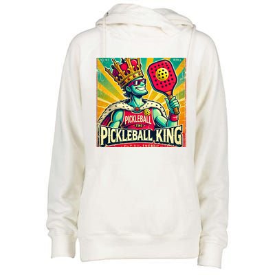 Vintage Pickleball King Womens Funnel Neck Pullover Hood