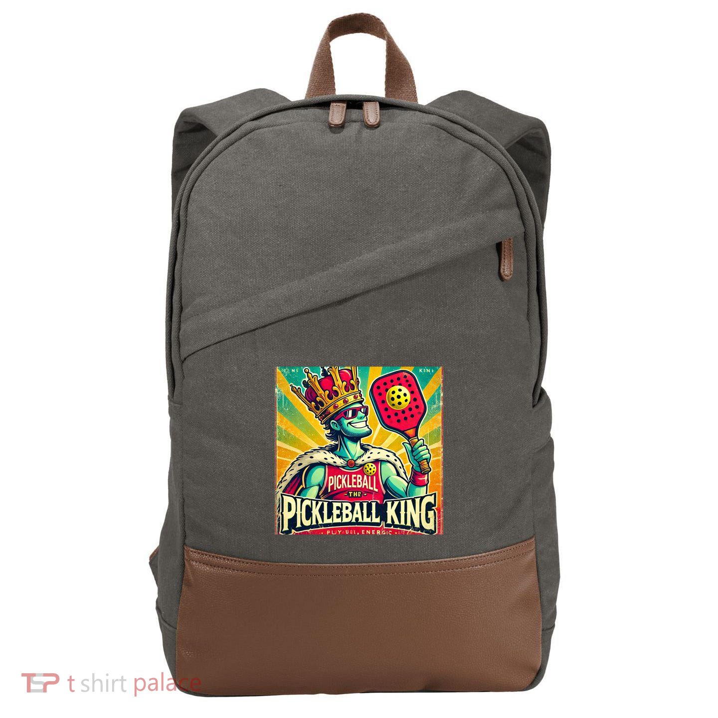 Vintage Pickleball King Cotton Canvas Backpack