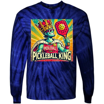 Vintage Pickleball King Tie-Dye Long Sleeve Shirt